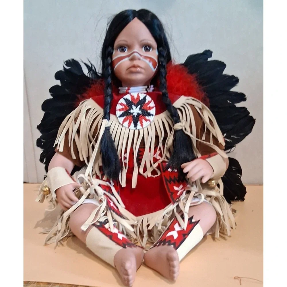 Timeless #1835/2500 Indian Doll With Covered Stick An Flute 18